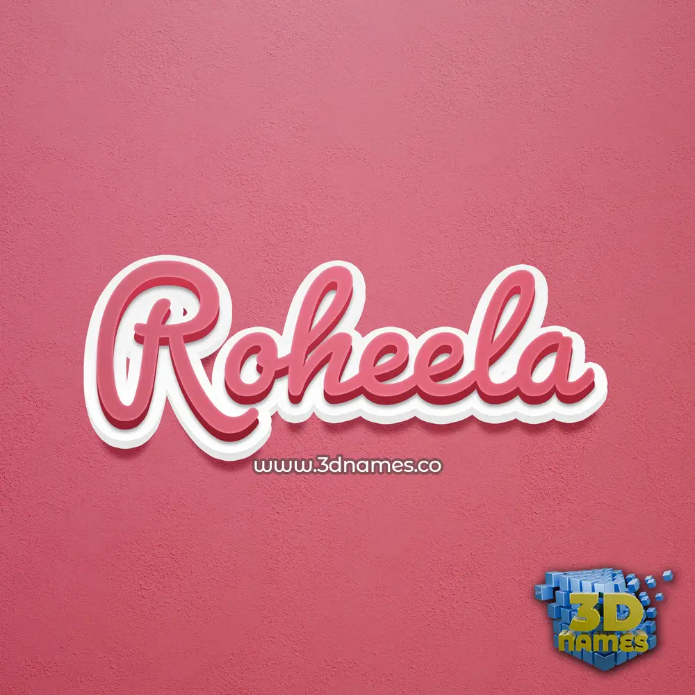 roheela in Red Scribble style - 3D name wallpaper