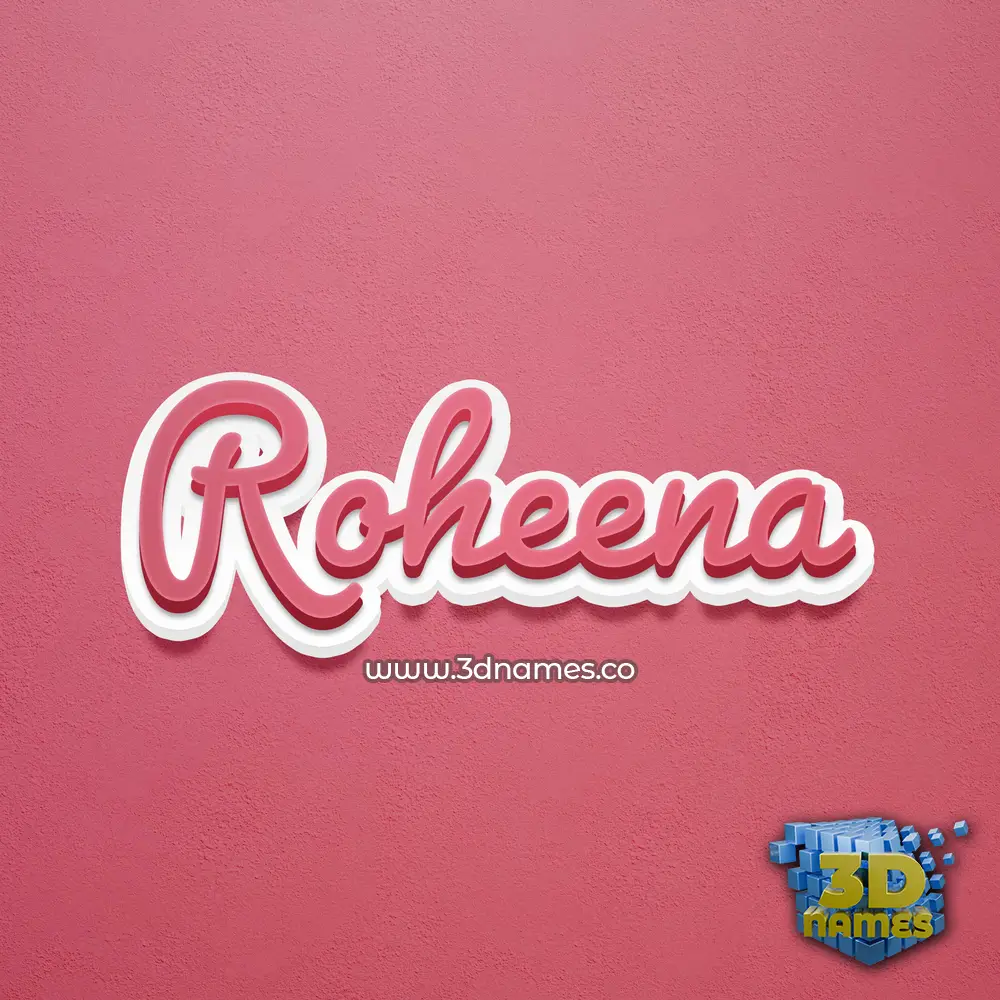 roheena in Red Scribble style - 3D name wallpaper