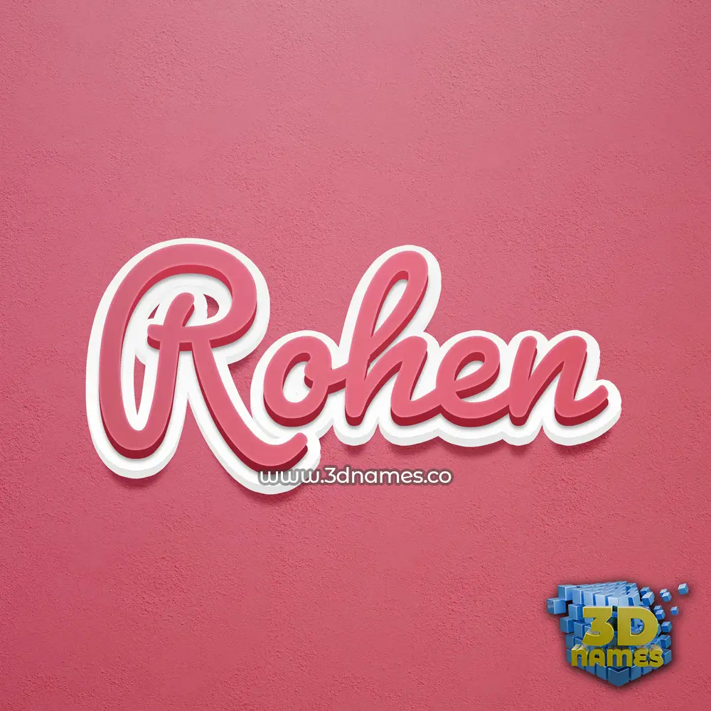 rohen in Red Scribble style - 3D name wallpaper