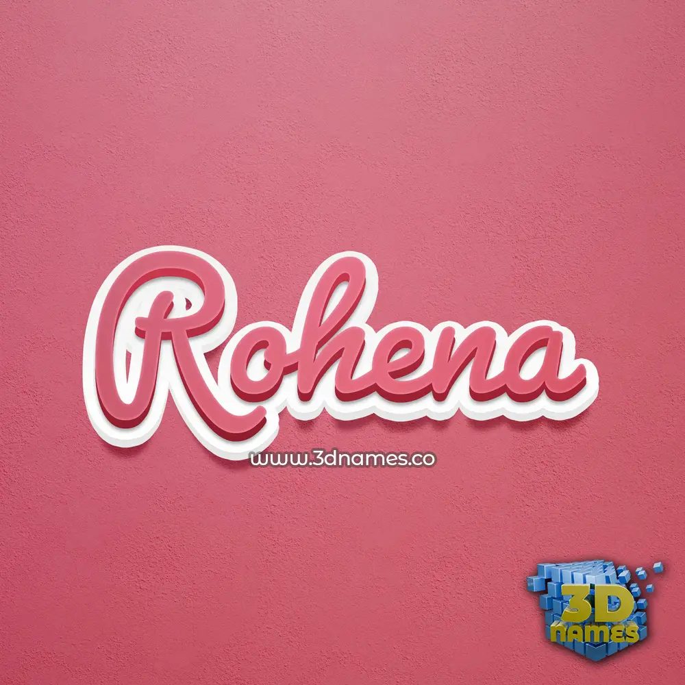 rohena in Red Scribble style - 3D name wallpaper