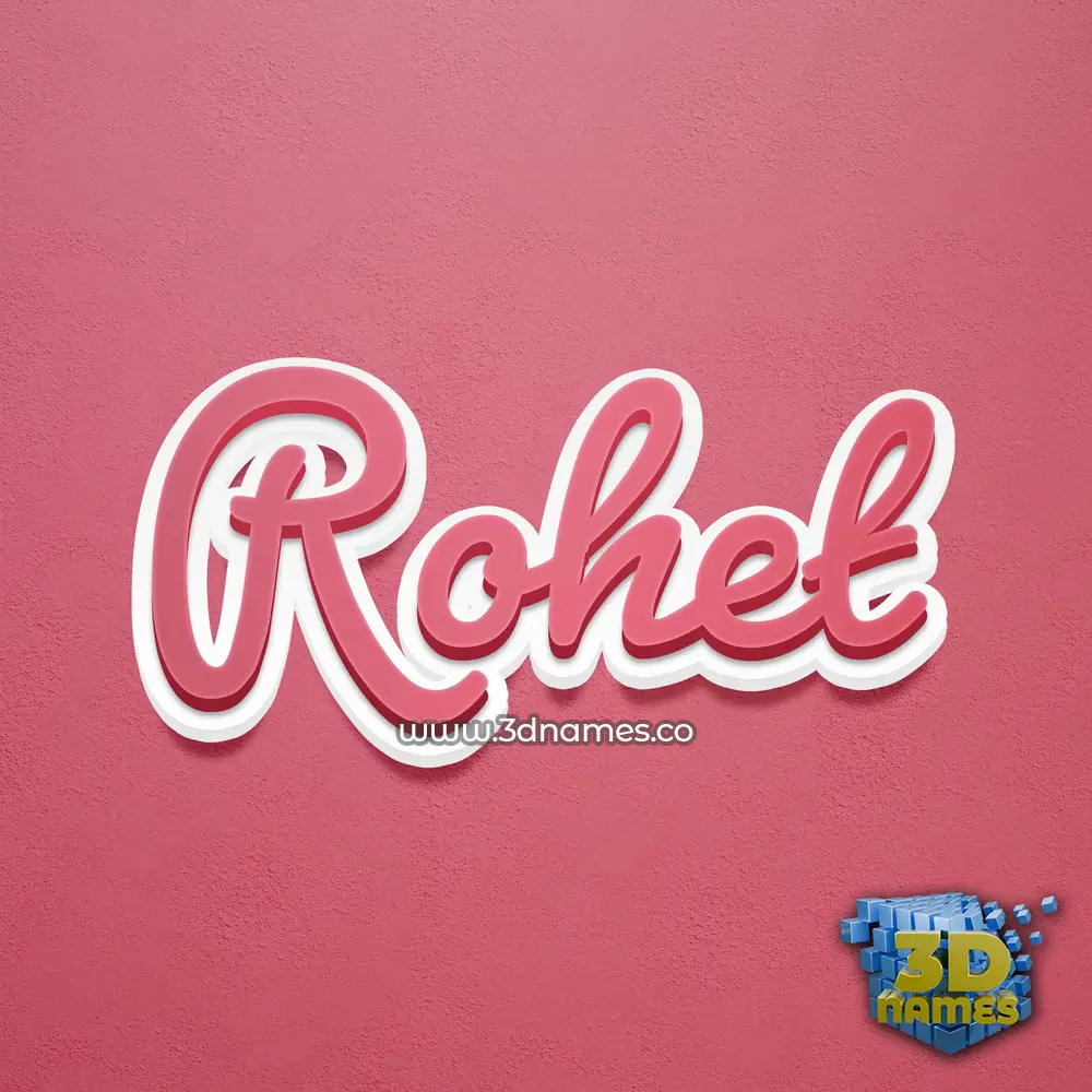 rohet in Red Scribble style - 3D name wallpaper