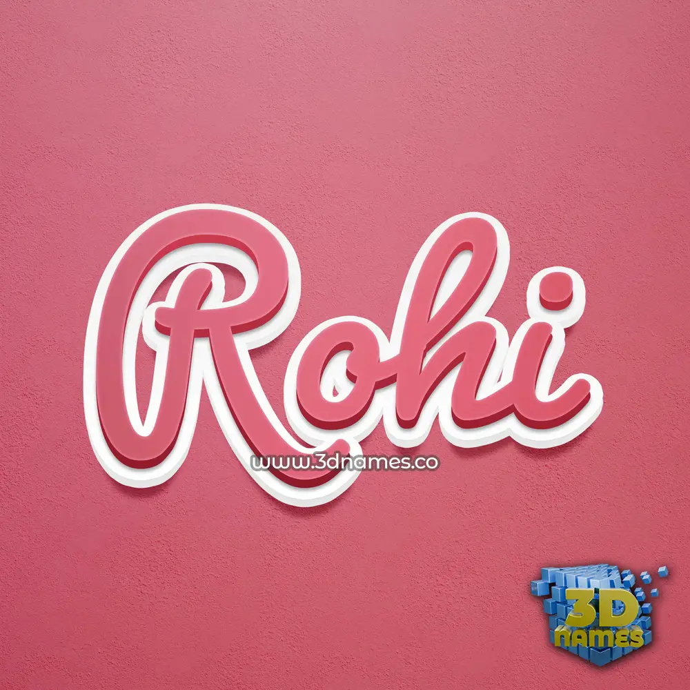 rohi in Red Scribble style - 3D name wallpaper