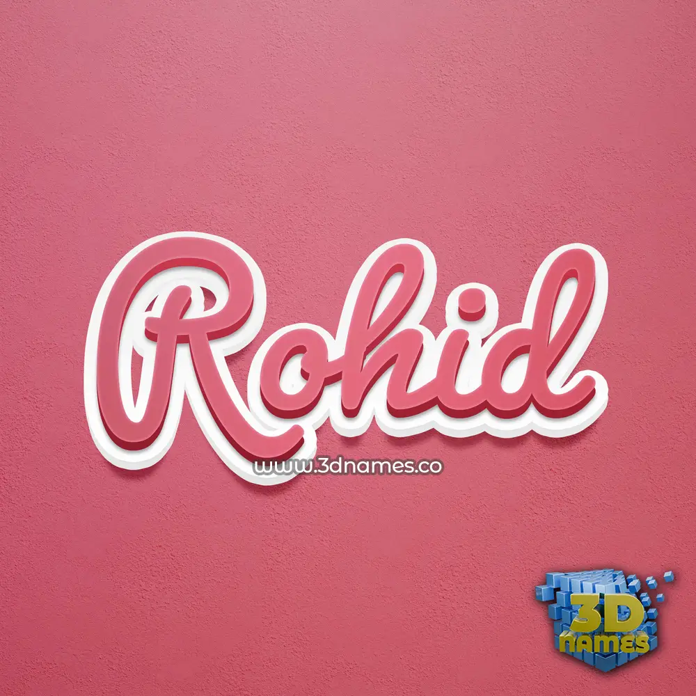 rohid in Red Scribble style - 3D name wallpaper