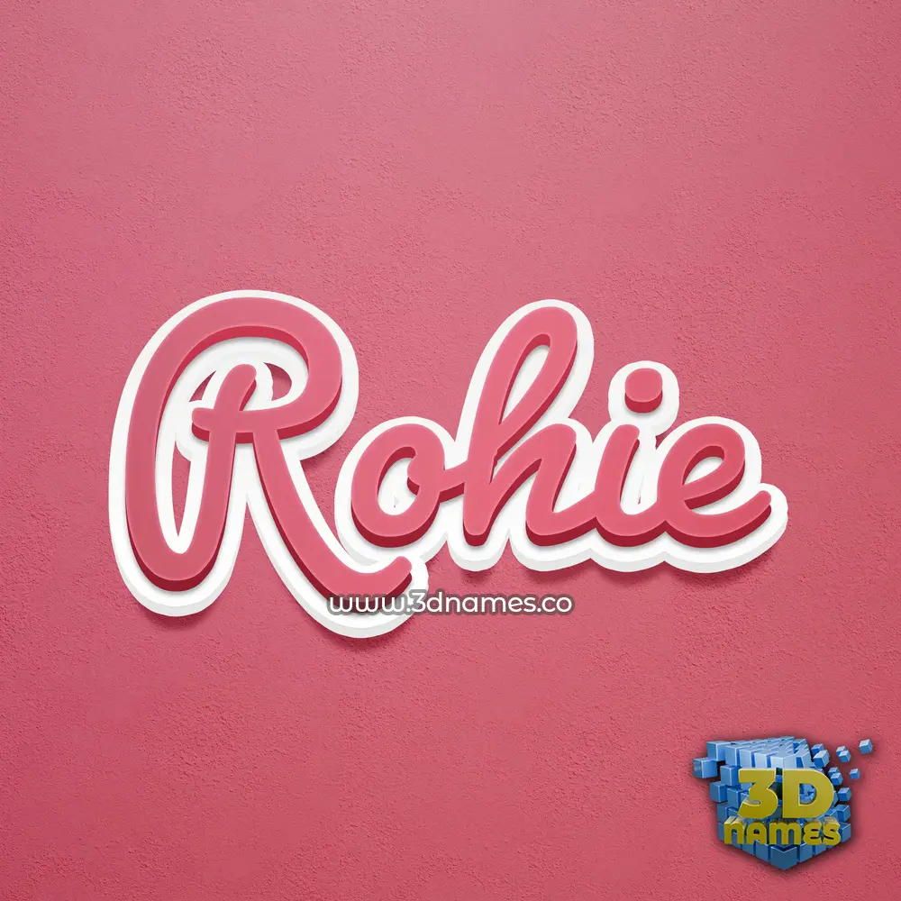 rohie in Red Scribble style - 3D name wallpaper