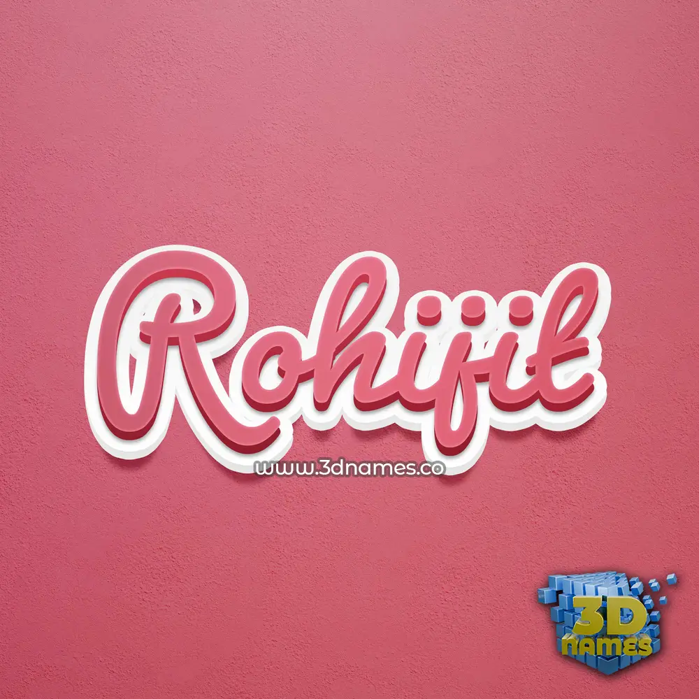 rohijit in Red Scribble style - 3D name wallpaper
