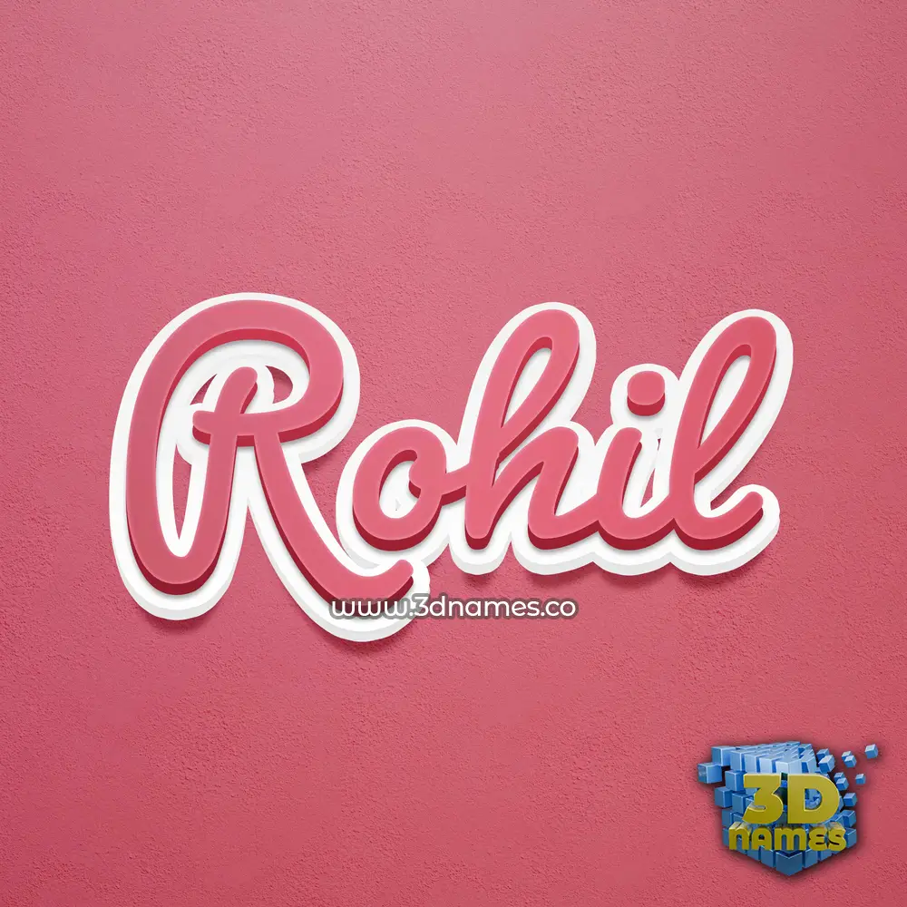 rohil in Red Scribble style - 3D name wallpaper