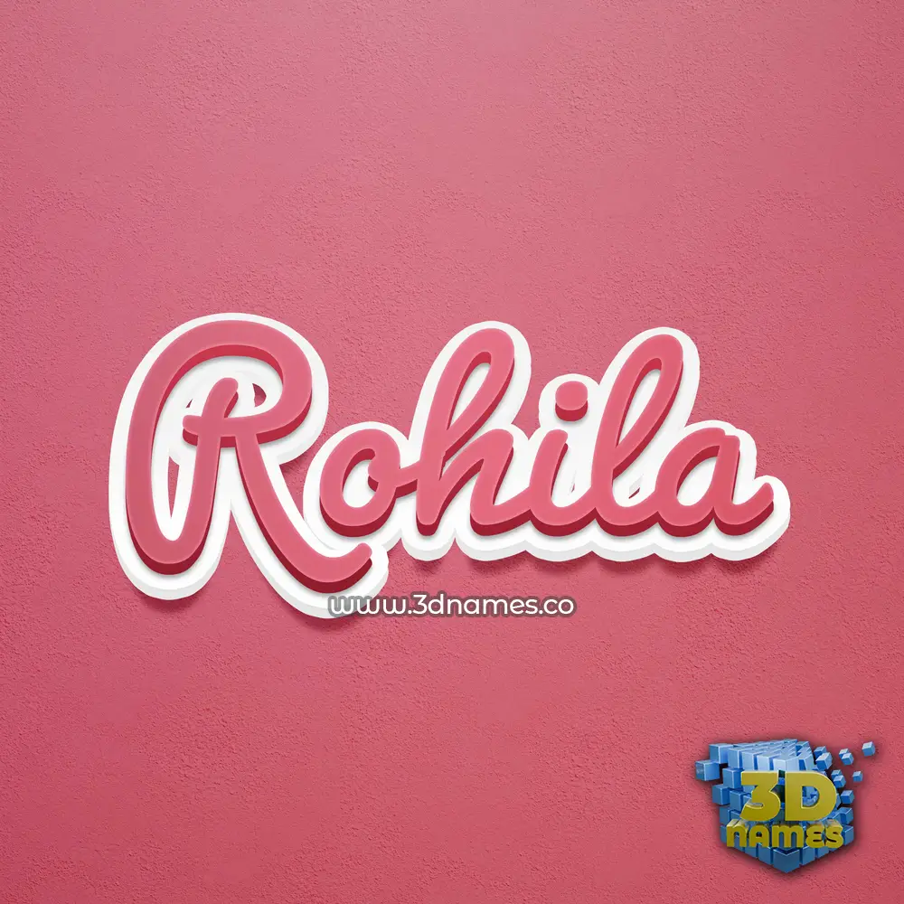 rohila in Red Scribble style - 3D name wallpaper