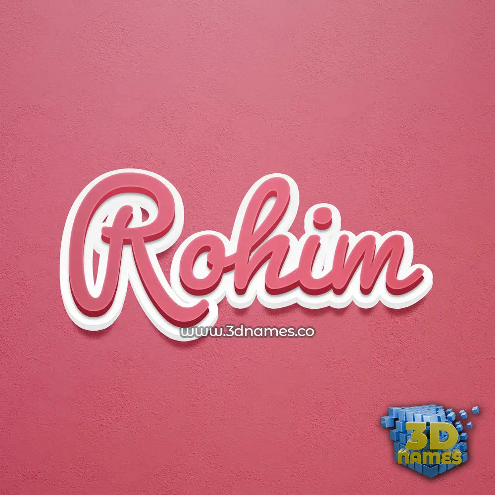 rohim in Red Scribble style - 3D name wallpaper