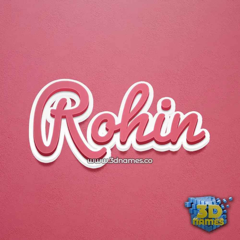 rohin in Red Scribble style - 3D name wallpaper