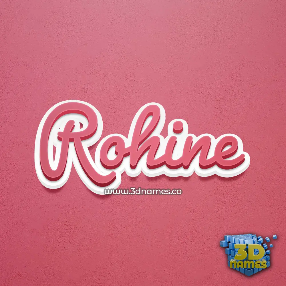 rohine in Red Scribble style - 3D name wallpaper
