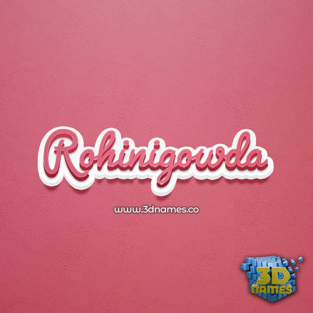rohinigowda in Red Scribble style - 3D name wallpaper