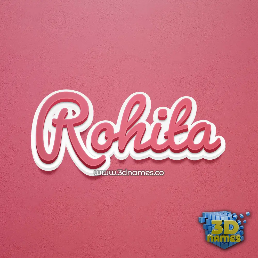 rohita in Red Scribble style - 3D name wallpaper