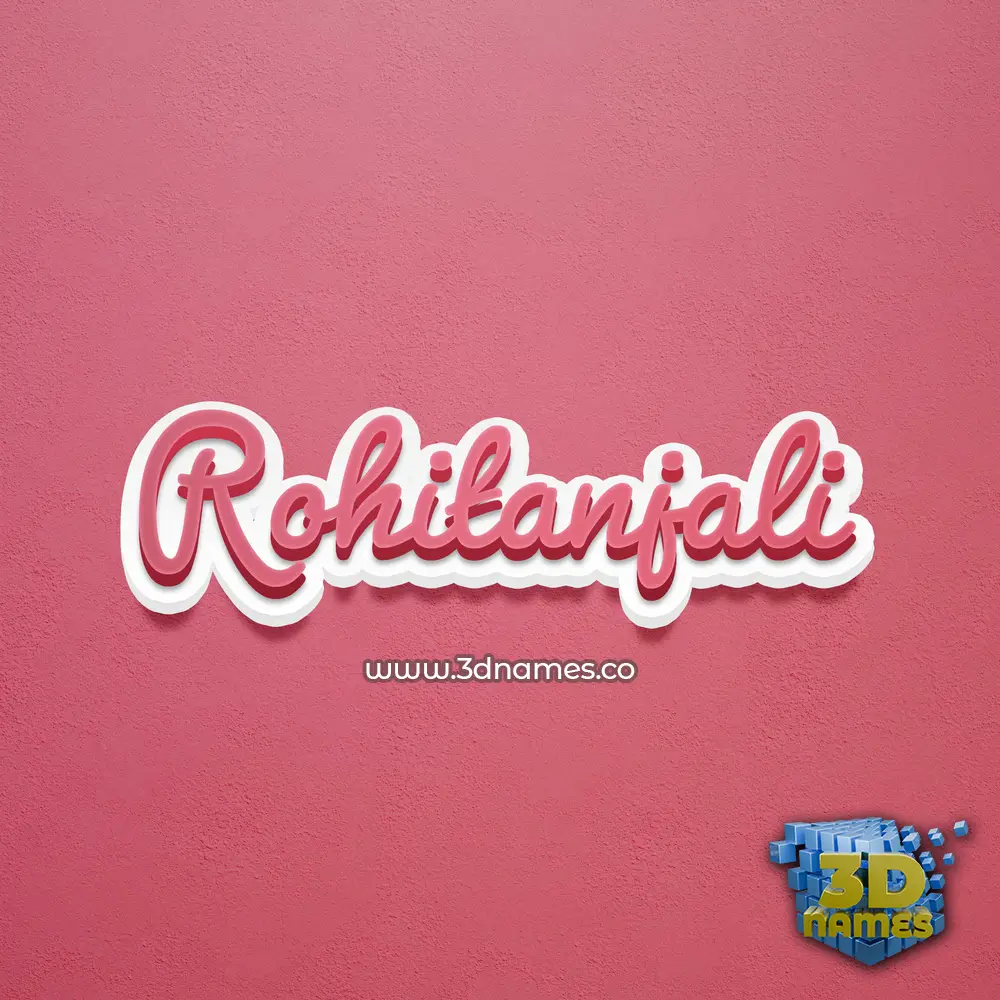 rohitanjali in Red Scribble style - 3D name wallpaper