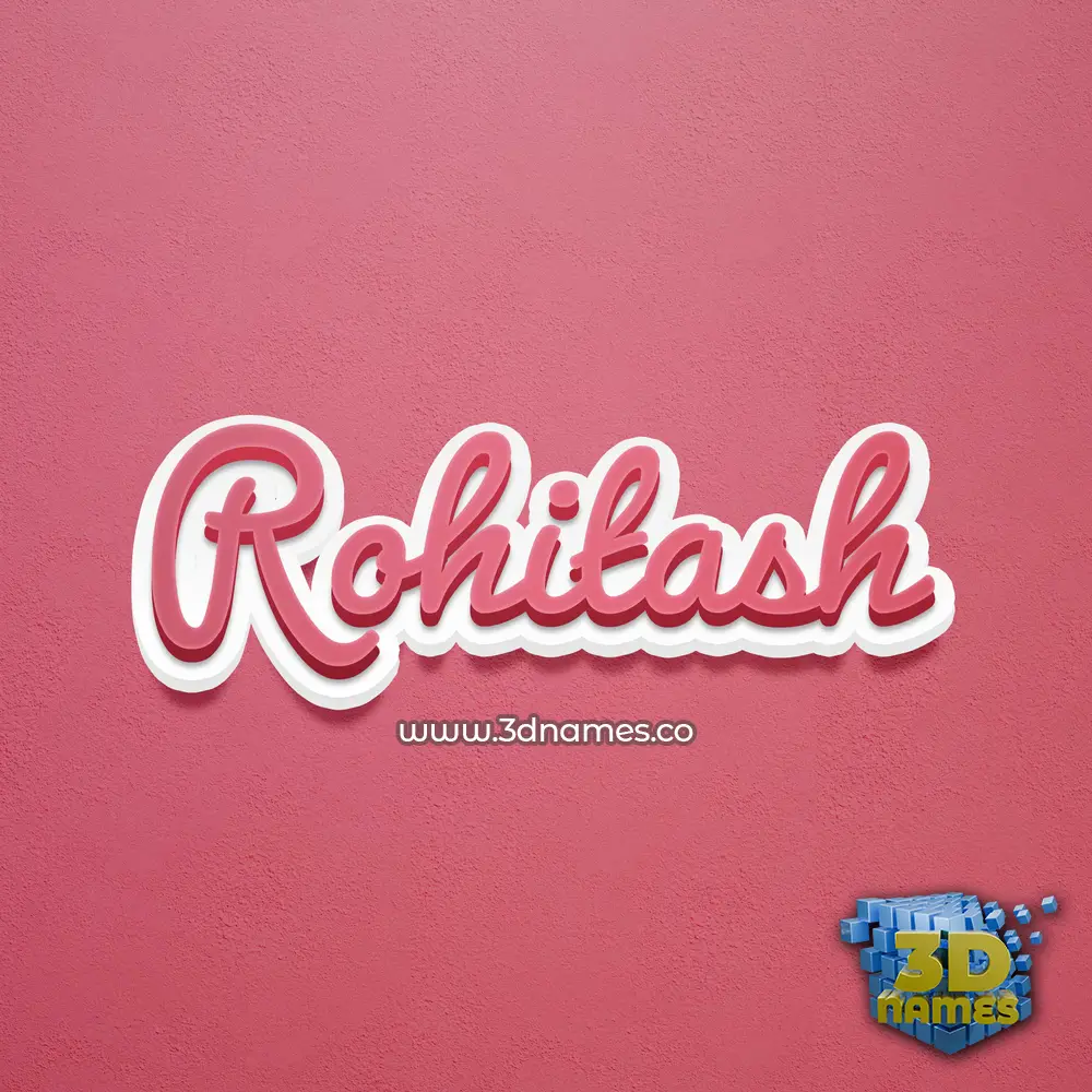rohitash in Red Scribble style - 3D name wallpaper