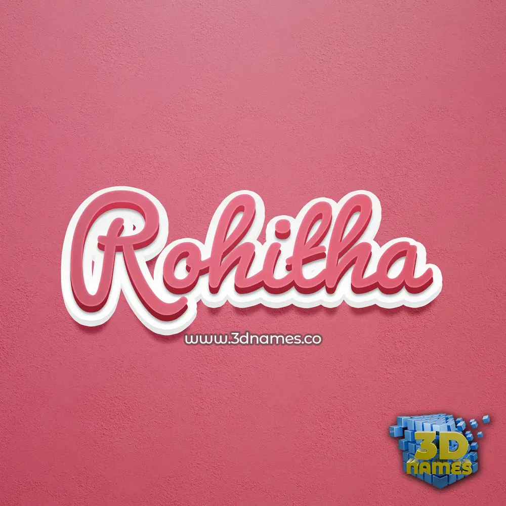 rohitha in Red Scribble style - 3D name wallpaper