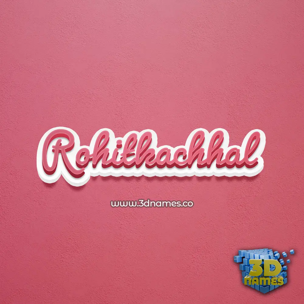 rohitkachhal in Red Scribble style - 3D name wallpaper