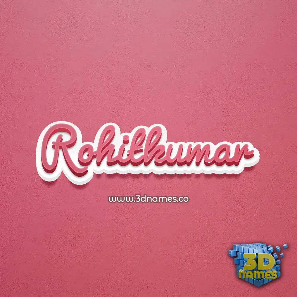 rohitkumar in Red Scribble style - 3D name wallpaper