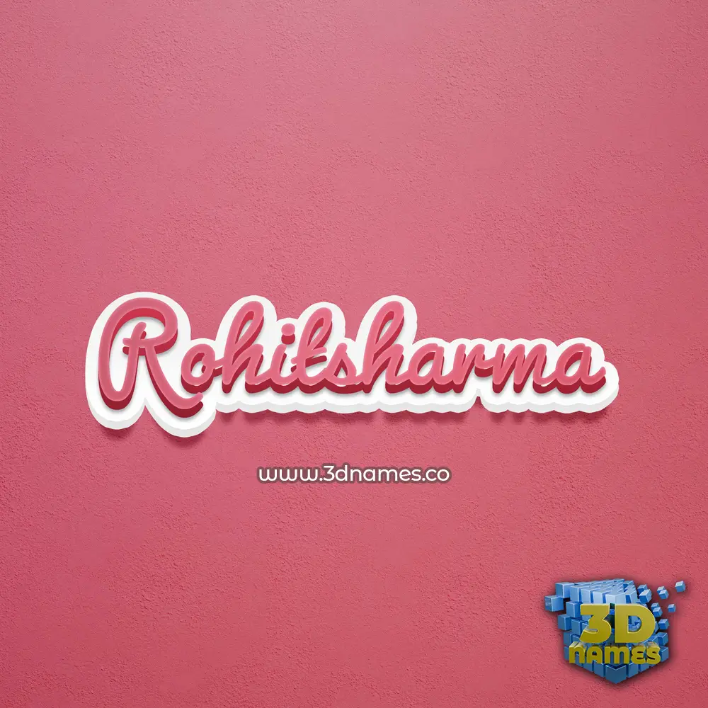rohitsharma in Red Scribble style - 3D name wallpaper