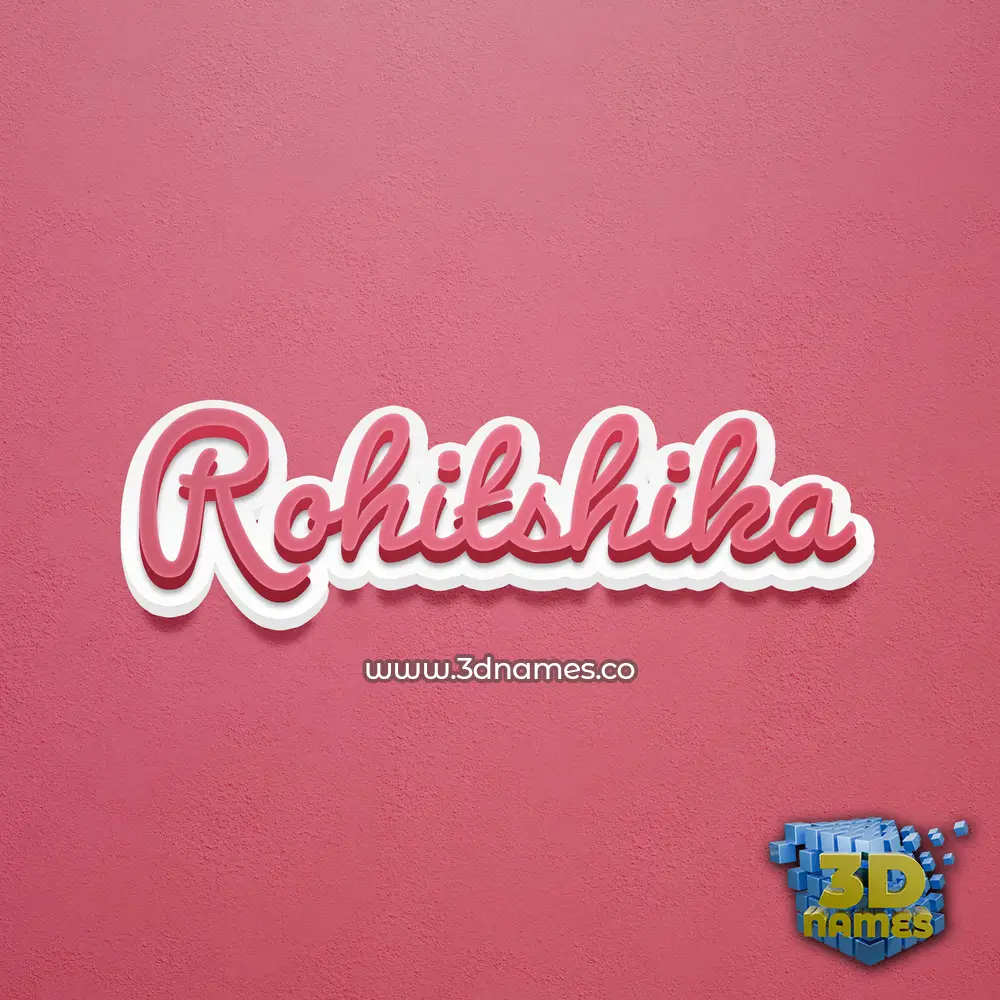 rohitshika in Red Scribble style - 3D name wallpaper