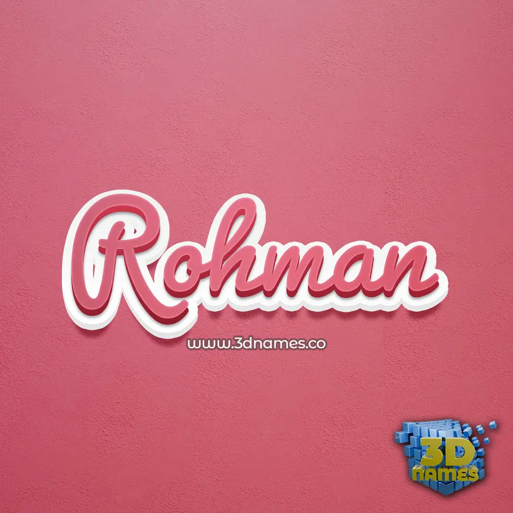 rohman in Red Scribble style - 3D name wallpaper