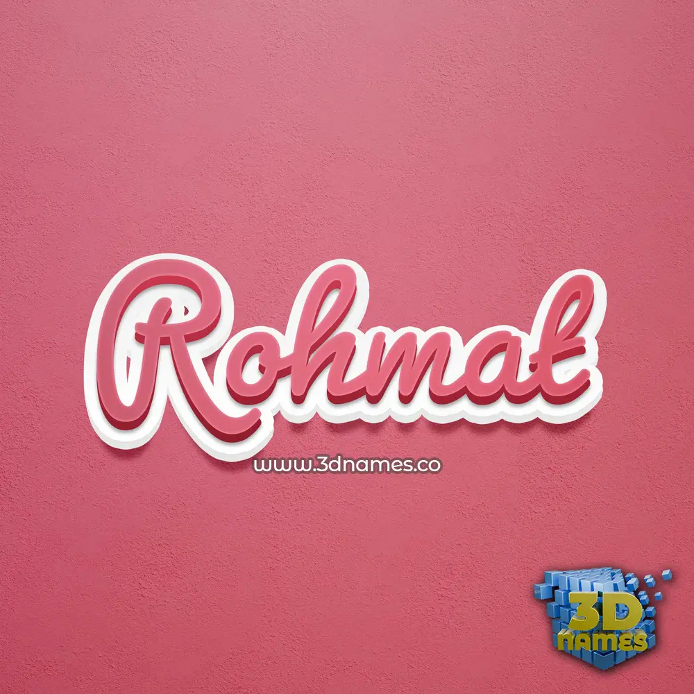 rohmat in Red Scribble style - 3D name wallpaper