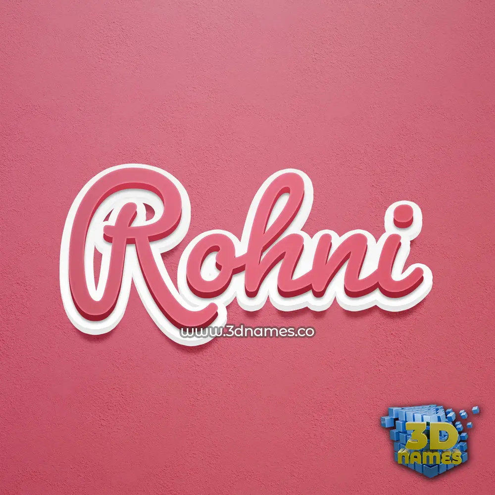 rohni in Red Scribble style - 3D name wallpaper