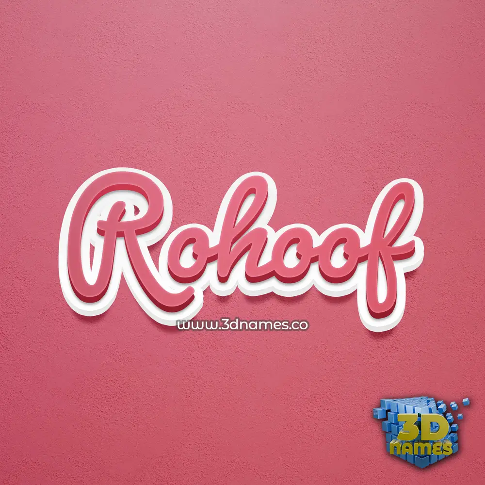 rohoof in Red Scribble style - 3D name wallpaper
