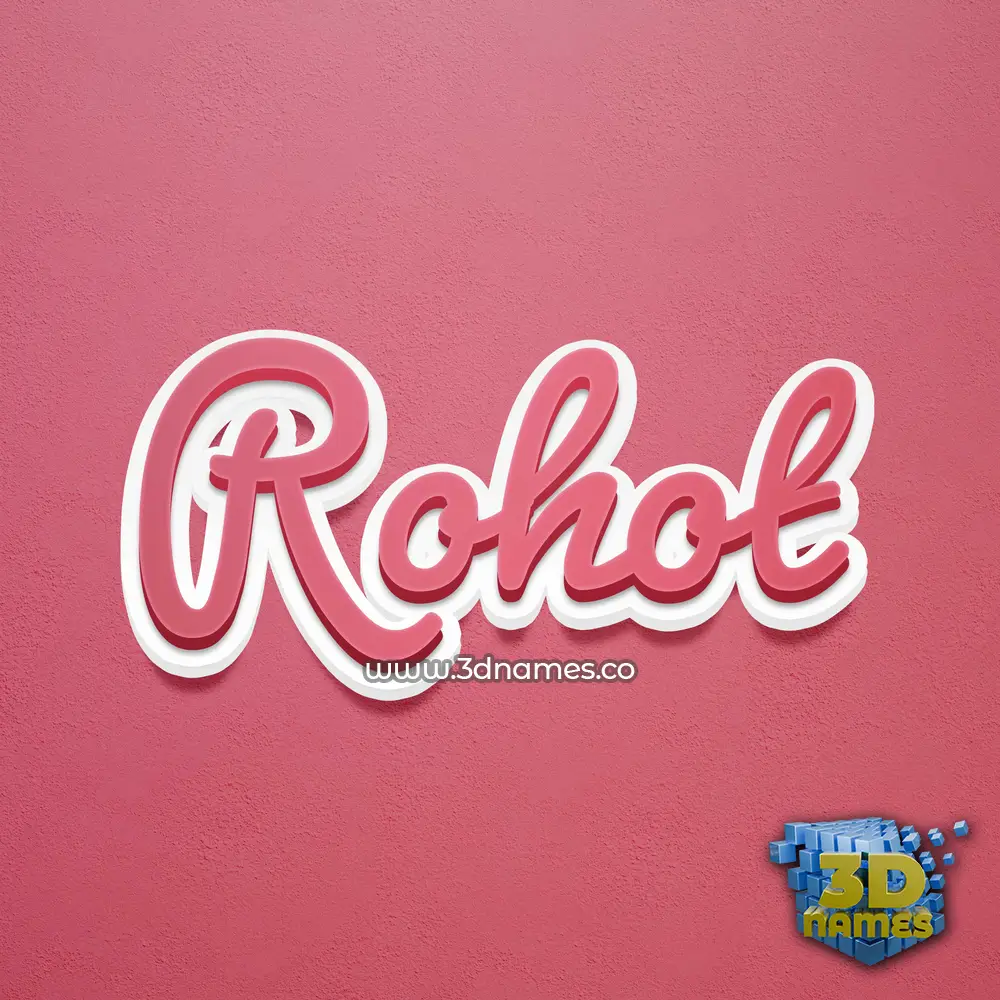 rohot in Red Scribble style - 3D name wallpaper