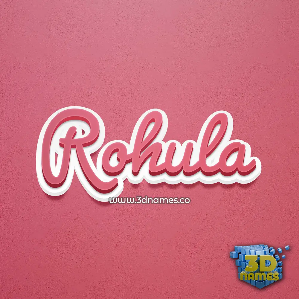 rohula in Red Scribble style - 3D name wallpaper