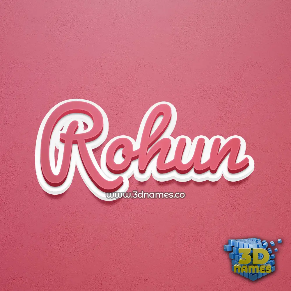 rohun in Red Scribble style - 3D name wallpaper