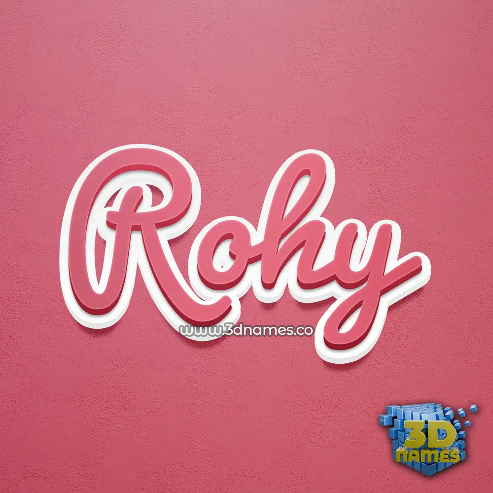 rohy in Red Scribble style - 3D name wallpaper