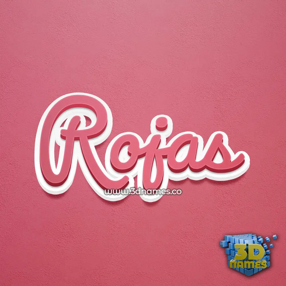 rojas in Red Scribble style - 3D name wallpaper