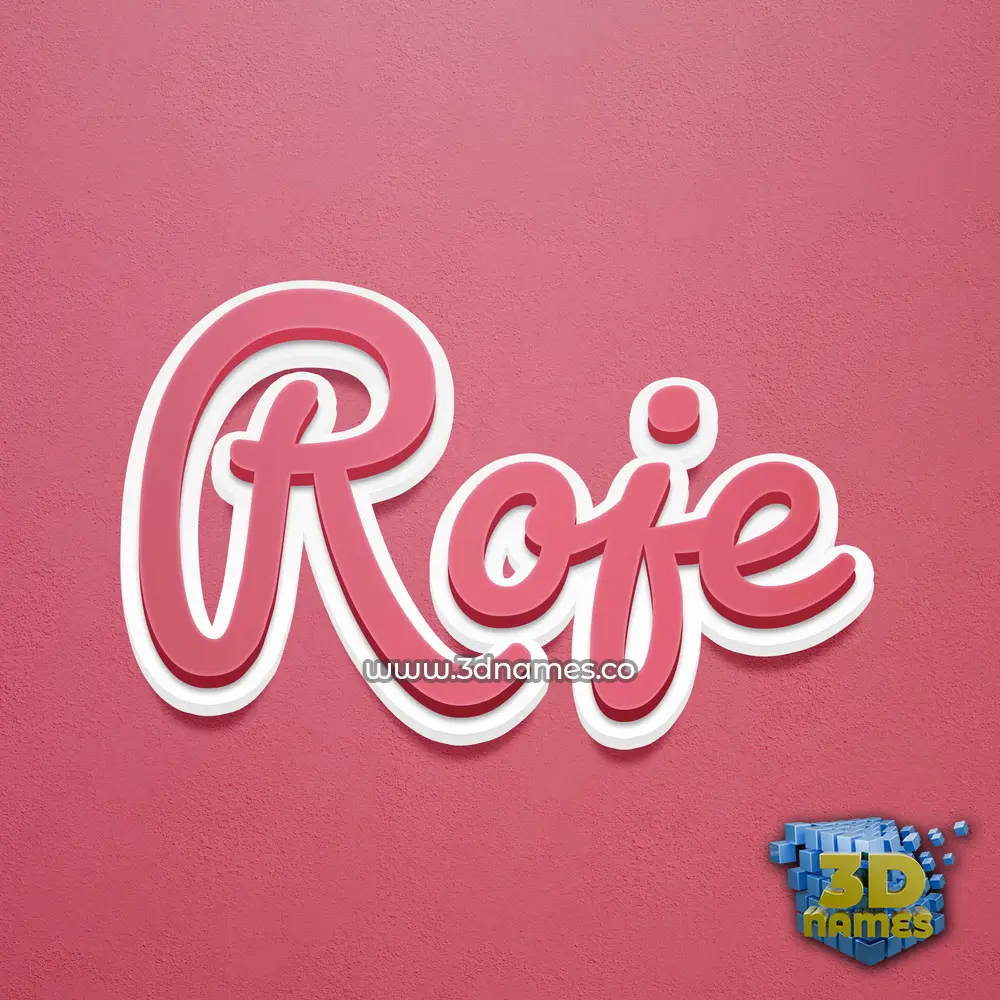 roje in Red Scribble style - 3D name wallpaper