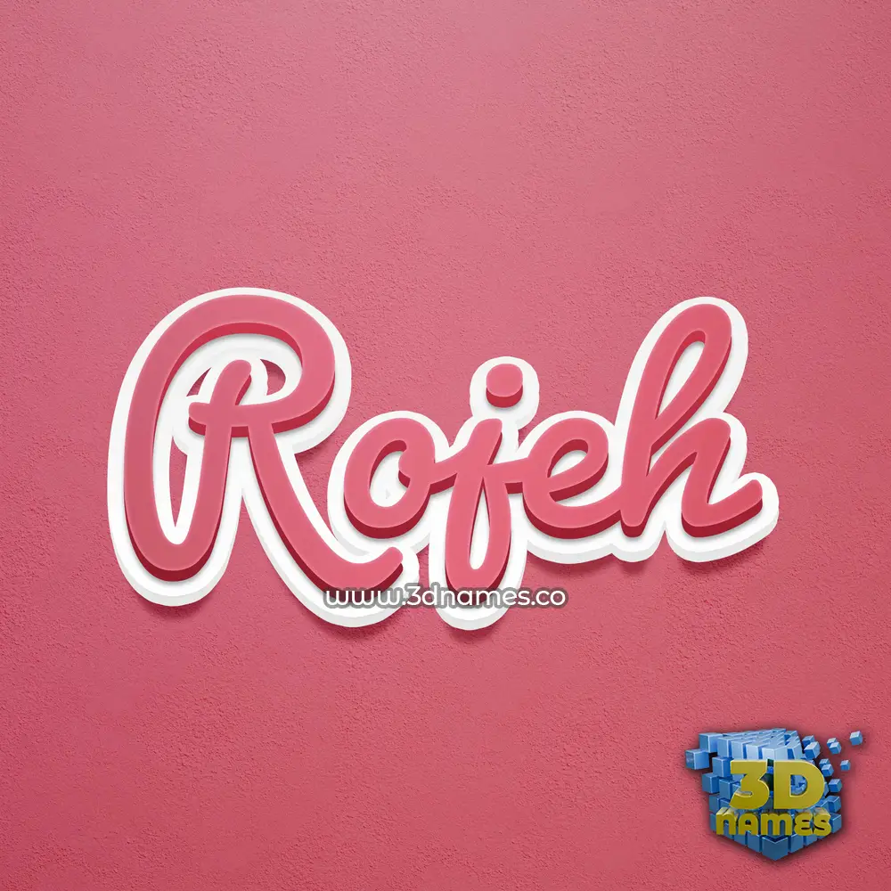 rojeh in Red Scribble style - 3D name wallpaper