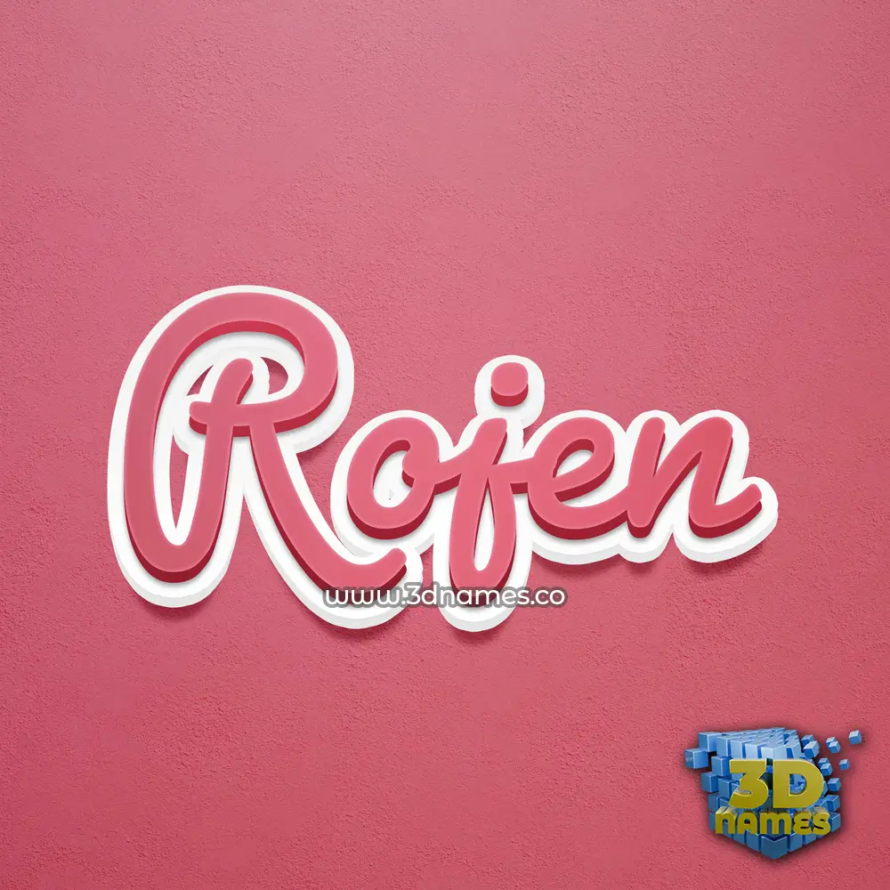 rojen in Red Scribble style - 3D name wallpaper