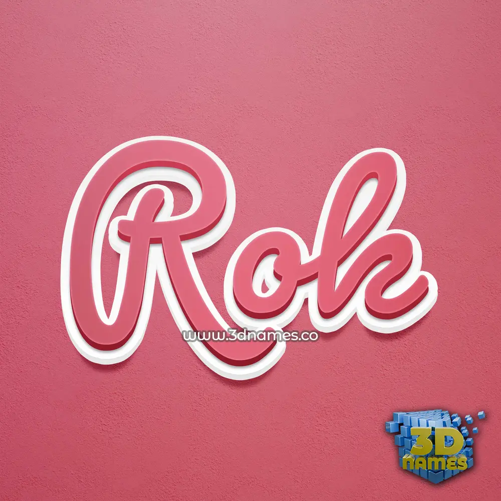 rok in Red Scribble style - 3D name wallpaper