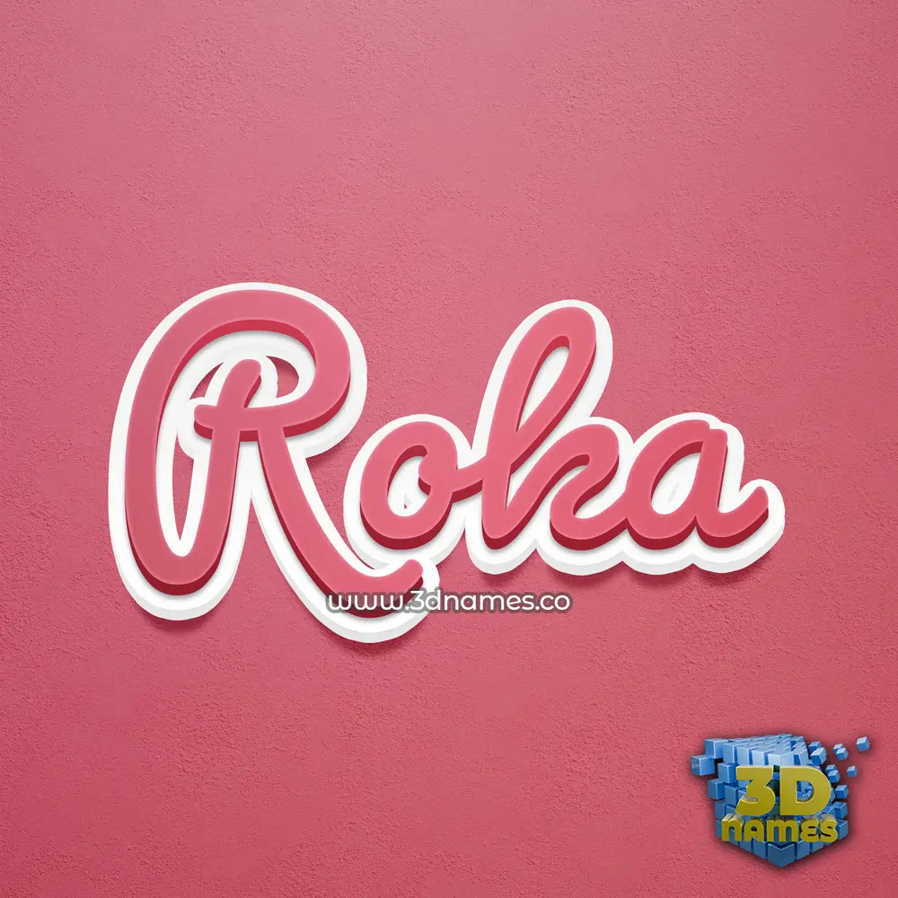 roka in Red Scribble style - 3D name wallpaper