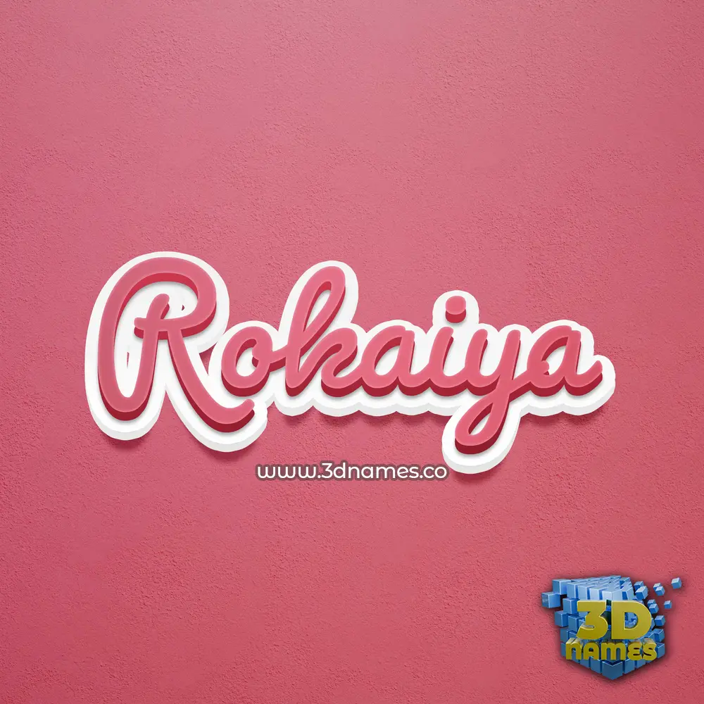 rokaiya in Red Scribble style - 3D name wallpaper