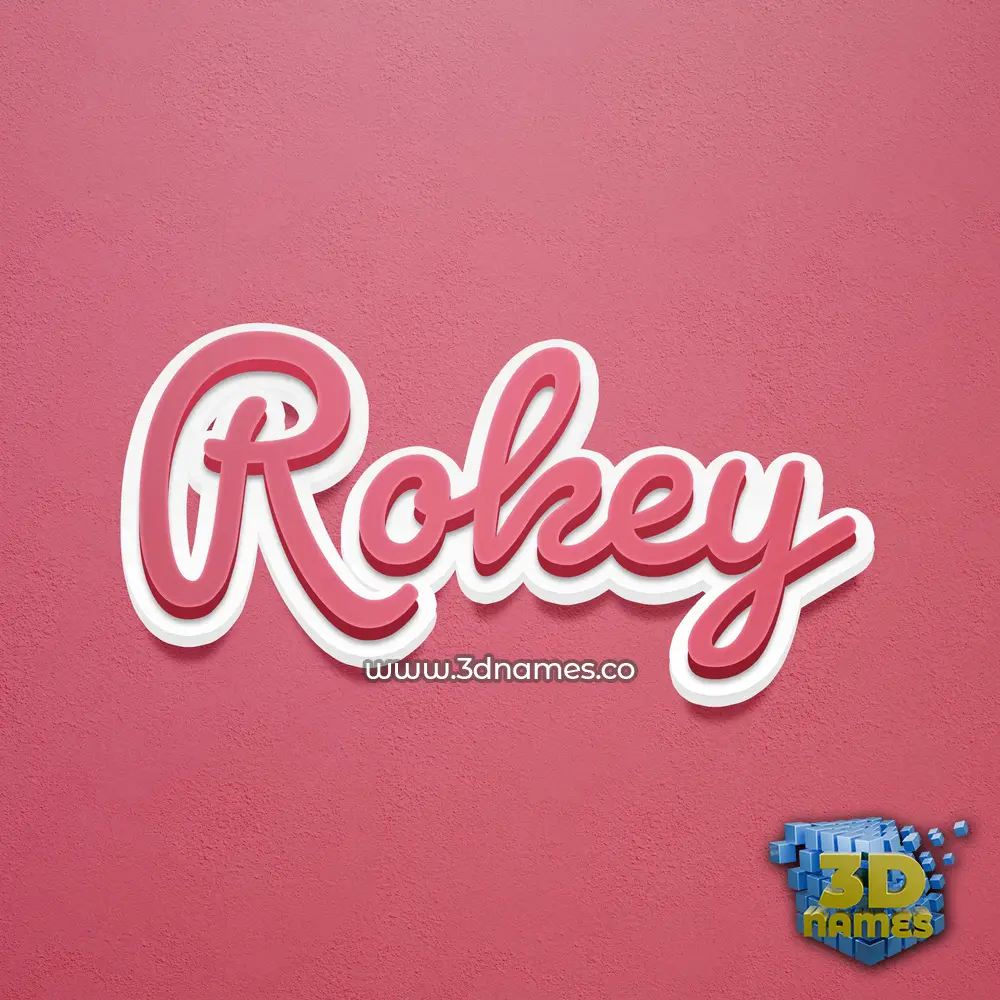 rokey in Red Scribble style - 3D name wallpaper