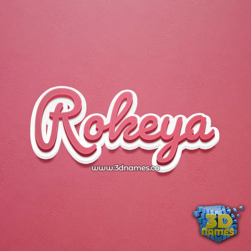 rokeya in Red Scribble style - 3D name wallpaper
