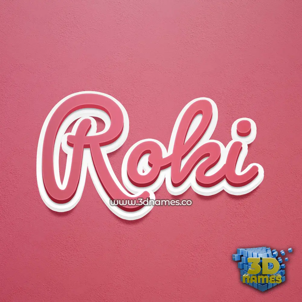 roki in Red Scribble style - 3D name wallpaper