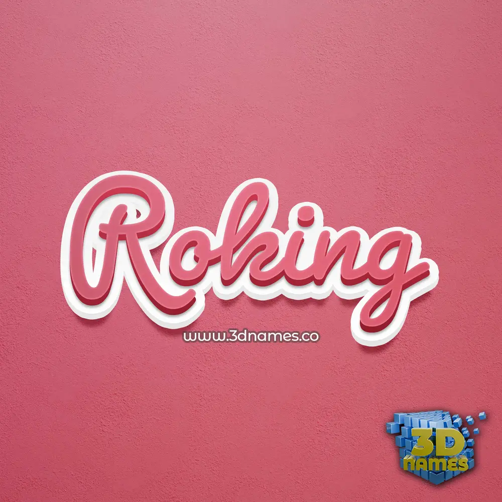roking in Red Scribble style - 3D name wallpaper