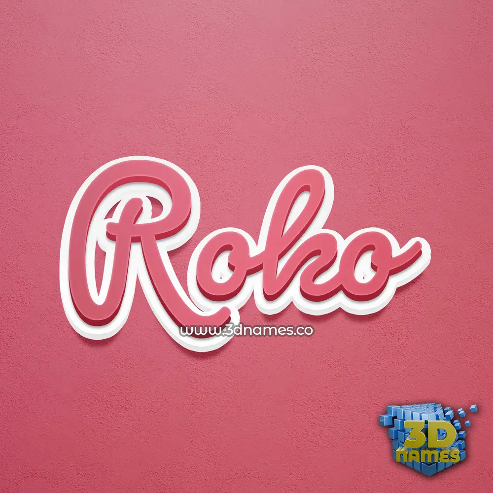 roko in Red Scribble style - 3D name wallpaper