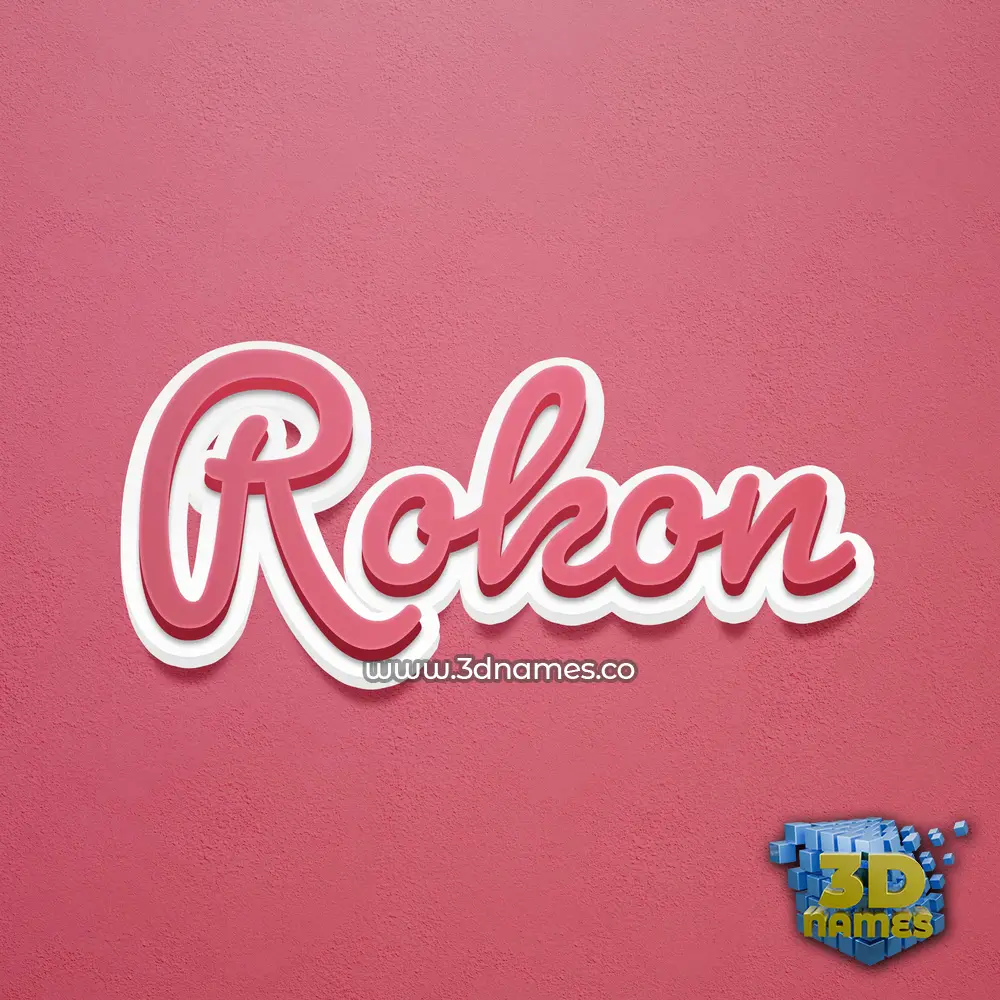 rokon in Red Scribble style - 3D name wallpaper
