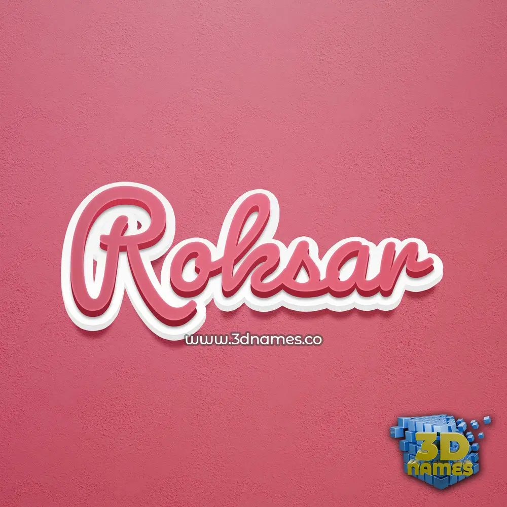 roksar in Red Scribble style - 3D name wallpaper