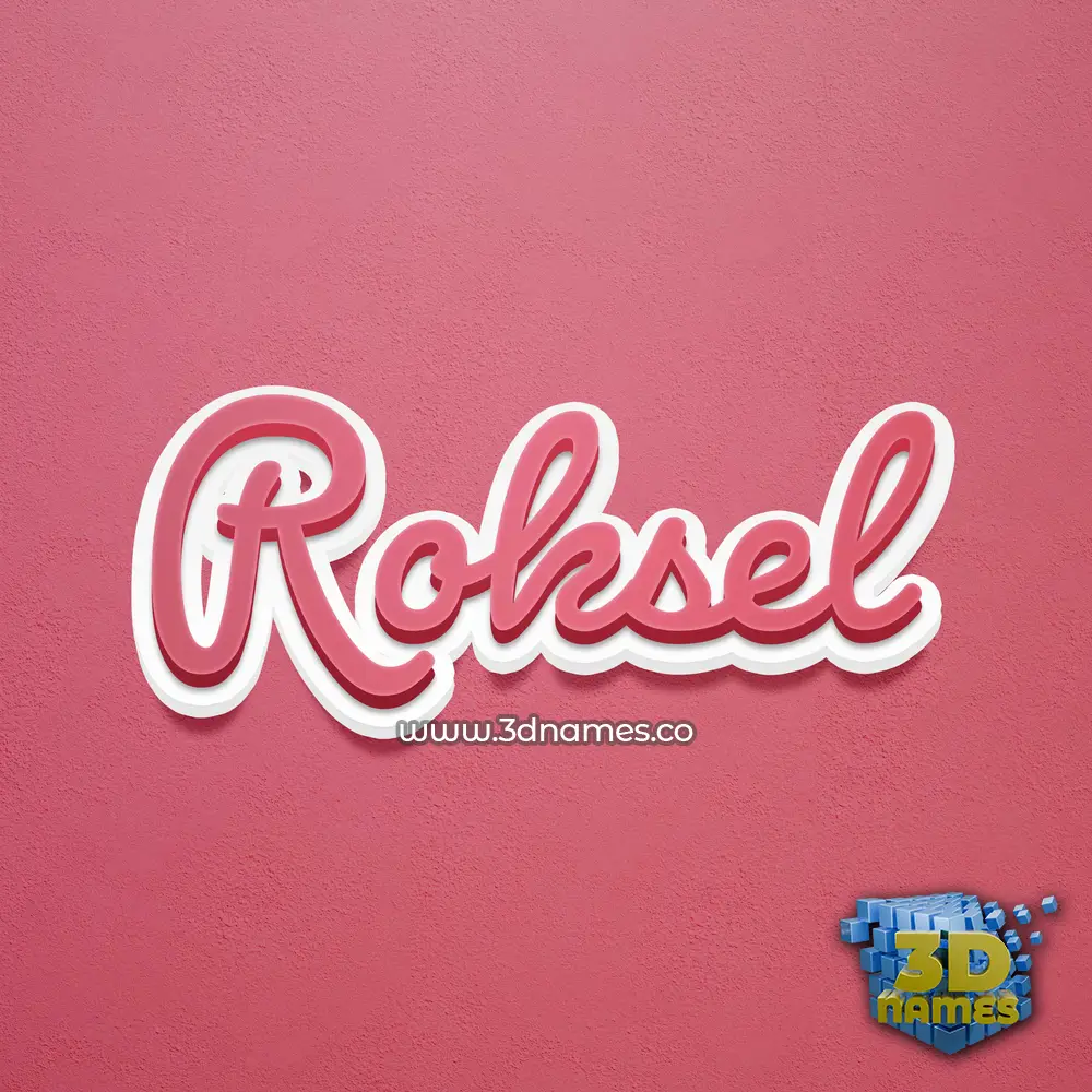 roksel in Red Scribble style - 3D name wallpaper