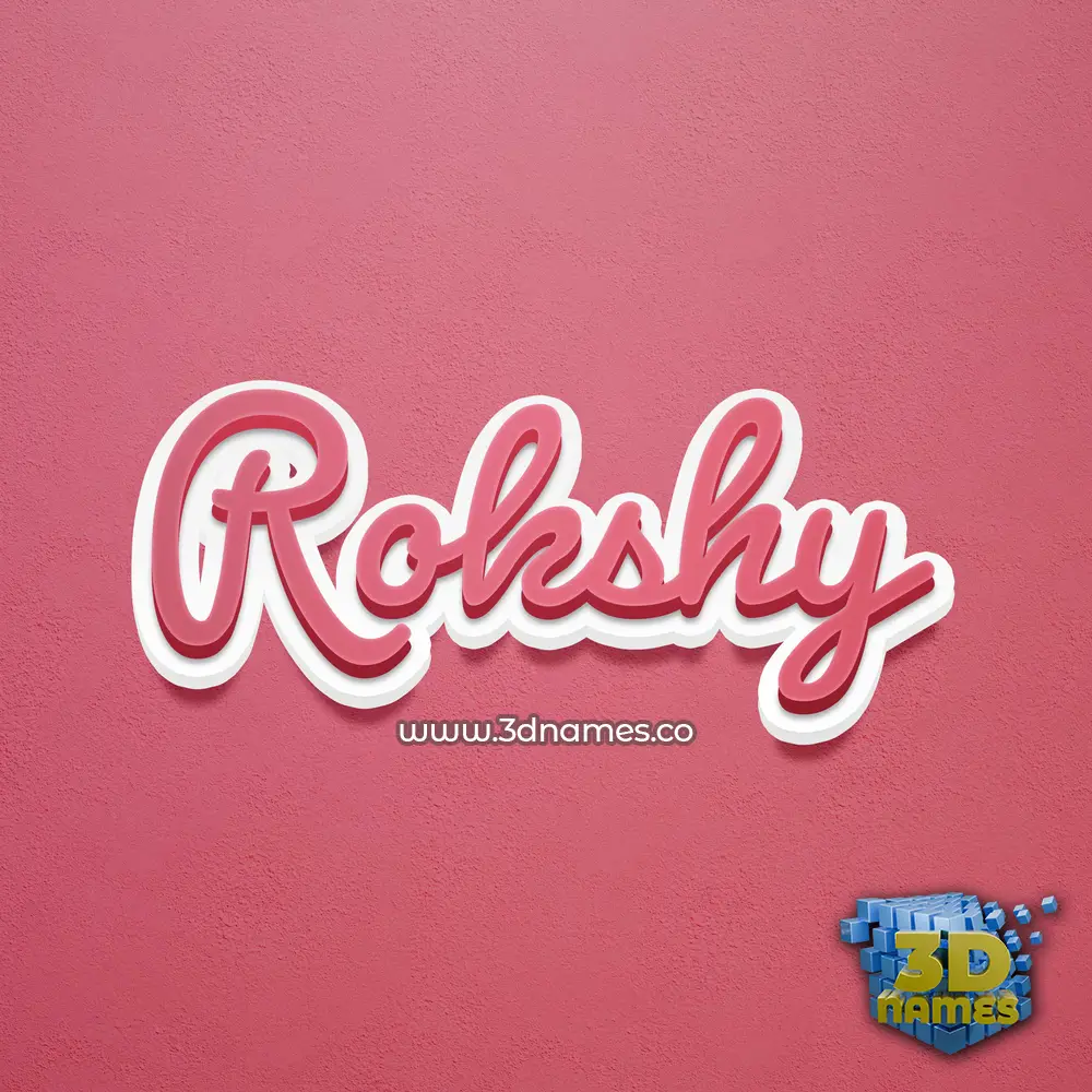 rokshy in Red Scribble style - 3D name wallpaper