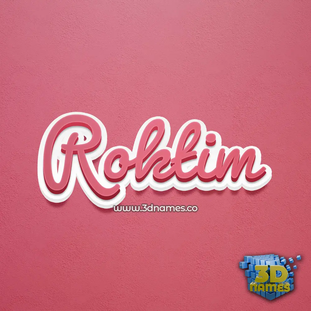 roktim in Red Scribble style - 3D name wallpaper