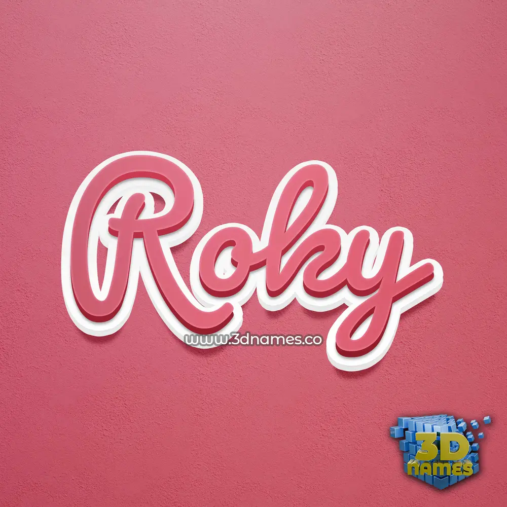 roky in Red Scribble style - 3D name wallpaper