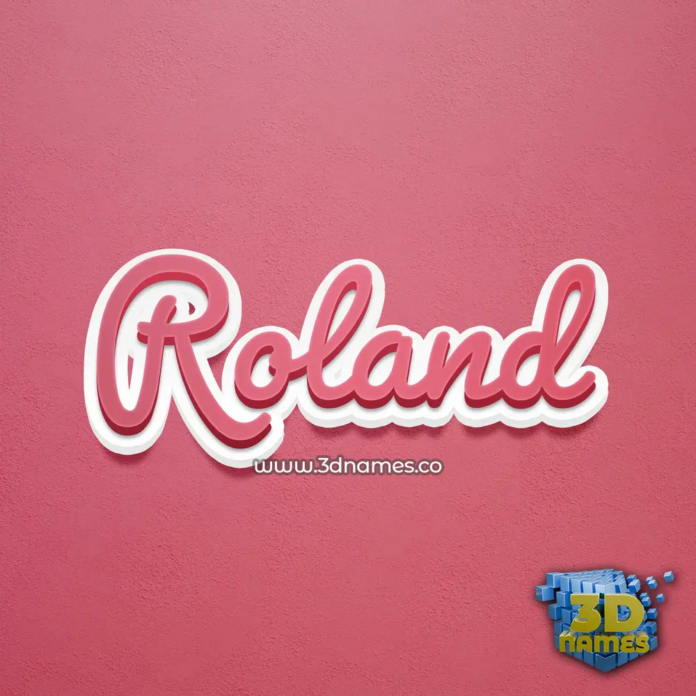 roland in Red Scribble style - 3D name wallpaper